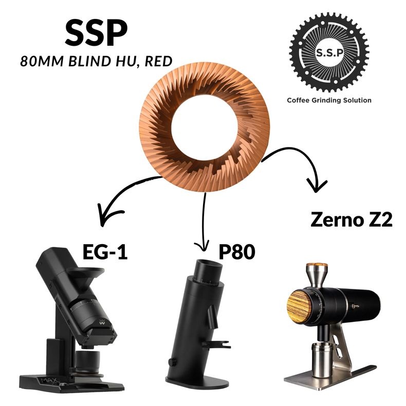 SSP High Uniformity (80mm, Red Speed) Blind Burrs - Sigma Coffee UK