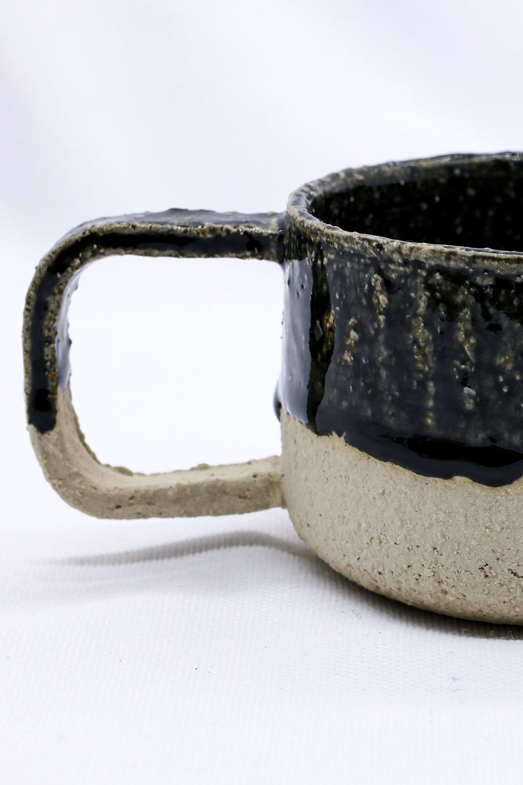 Bluvio Grande Handmade Milled Stoneware Big Ceramic Mug - Sigma Coffee UK