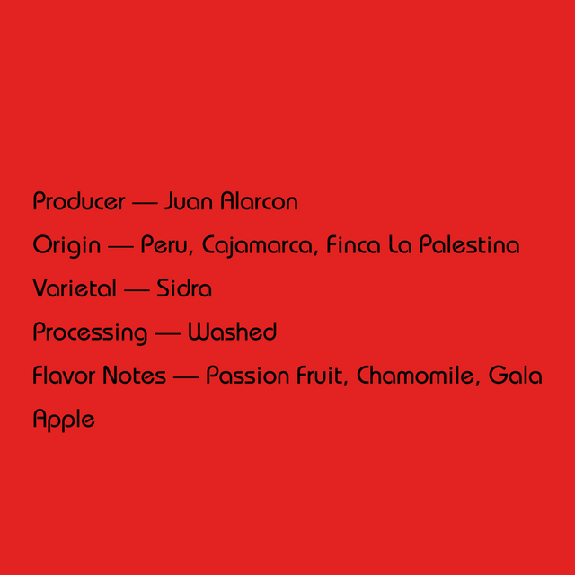 Mirra - Juan Alarcon, Washed Sidra | Peru