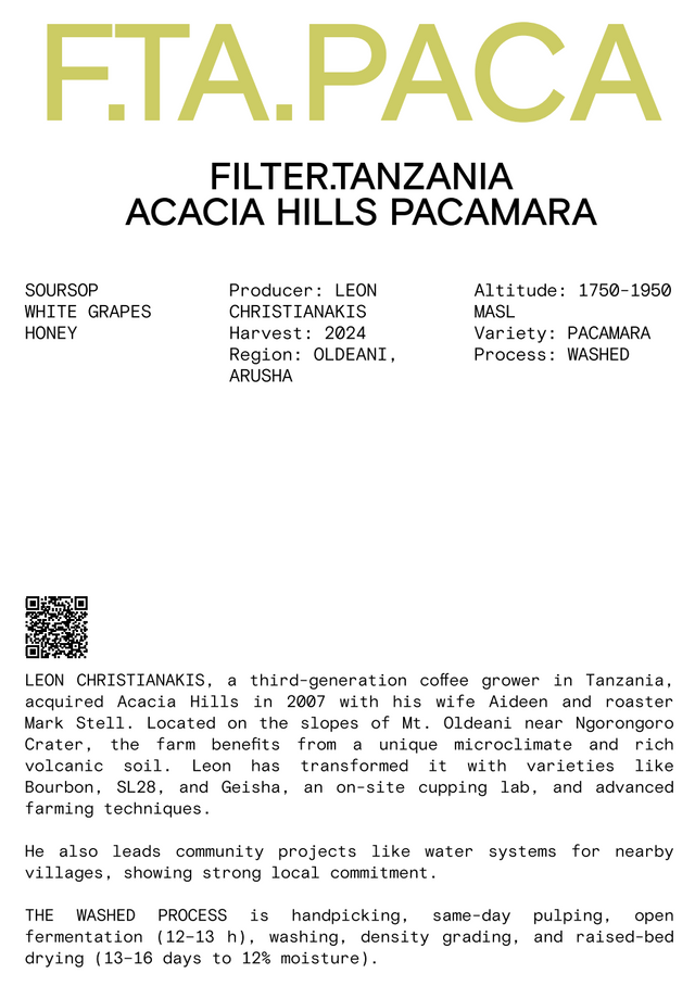 Nomad - Filter, Tanzania, Acacia Hills - Washed Pacamara