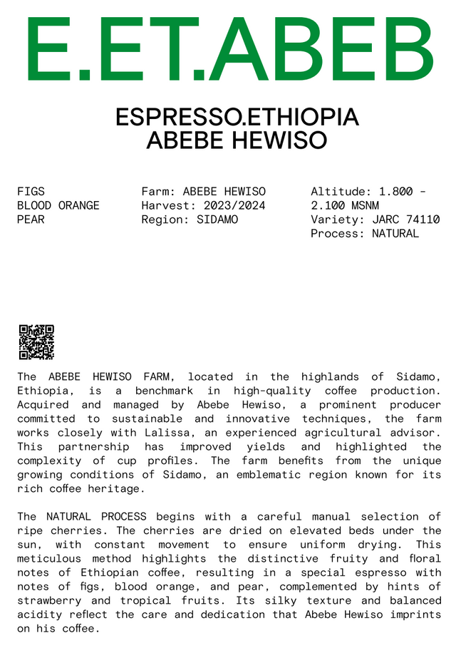 Nomad - Espresso, Ethiopia Abebe Hewiso