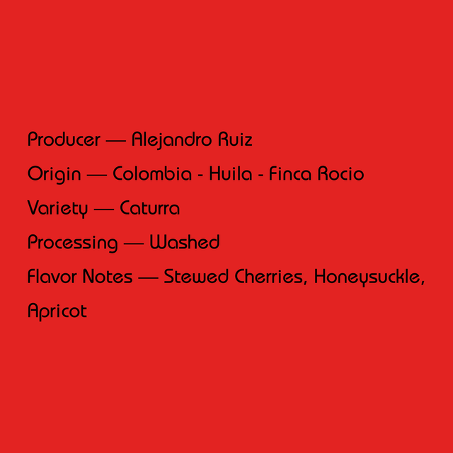Mirra - Alejandro Ruiz, Washed Caturra | Colombia