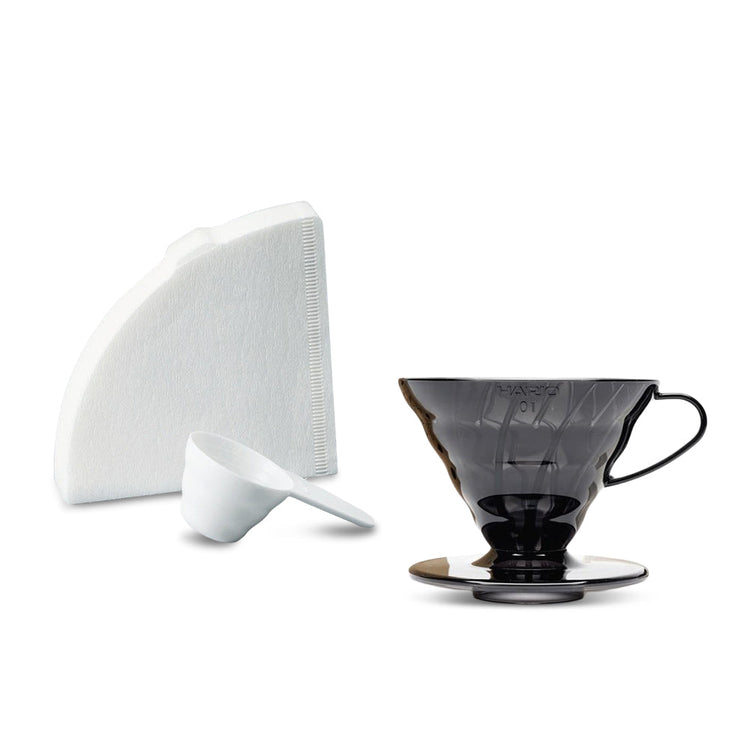 Hario V60 Coffee Dripper Set - Transparent Black