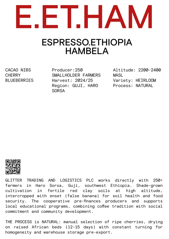 Nomad - Espresso, Ethiopia, Hambela - Washed Heirloom