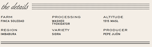 Manhattan Roasters - Sidra - Equador, Pepe Jijon Syoxy