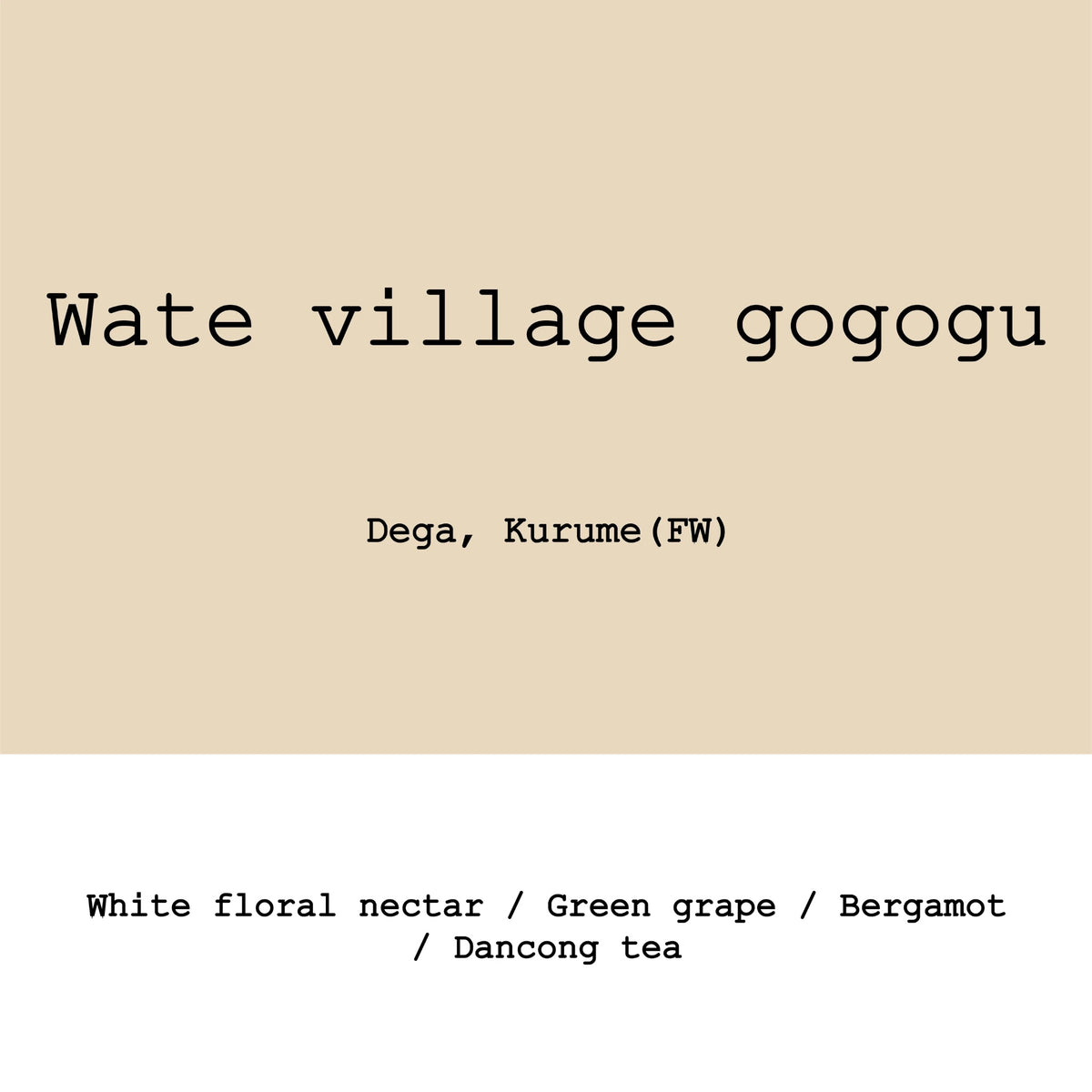 Goût & Co - Wate Village Gogogu Dega&Kurume G1 Washed | Ethiopia