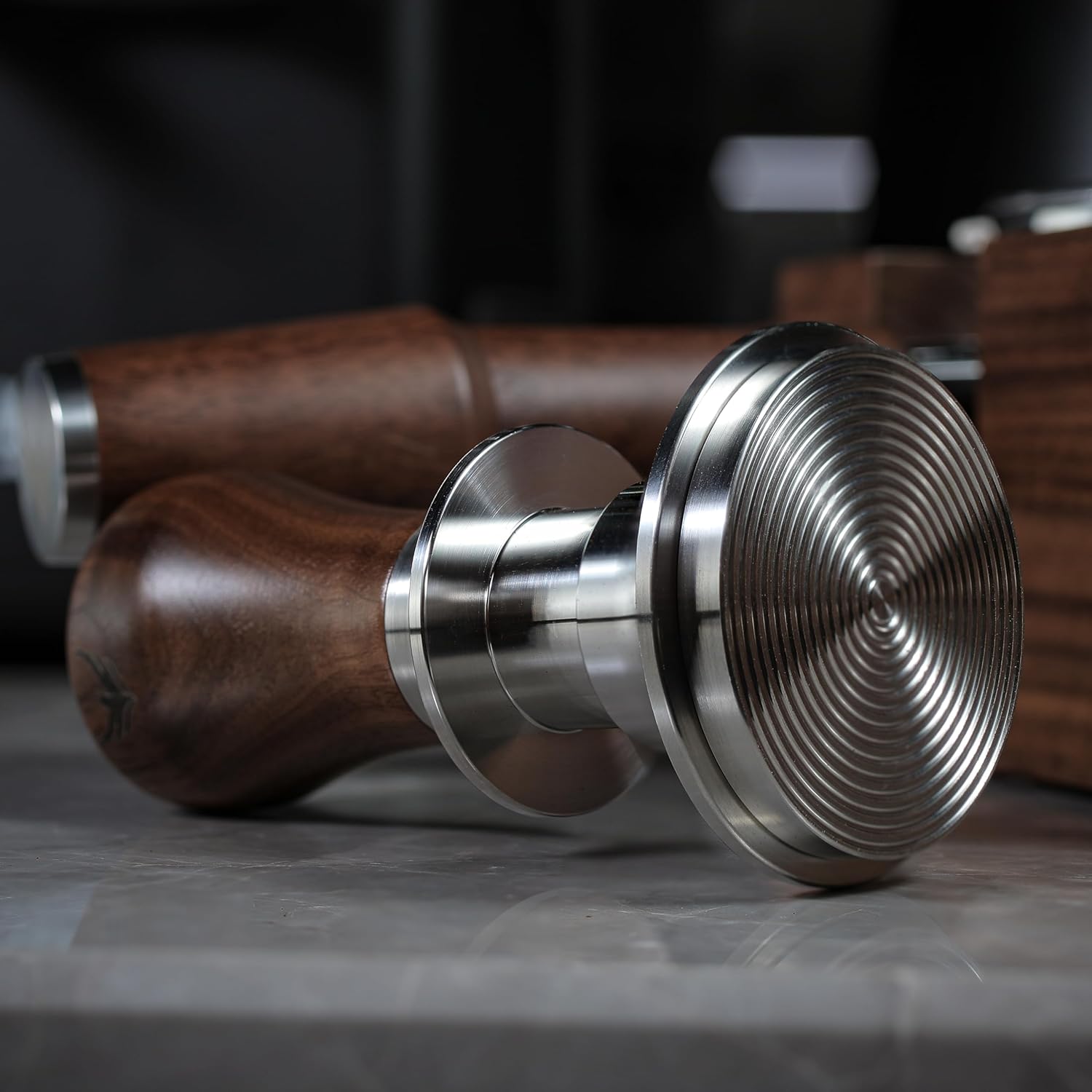 KNODOS Portafilter Auto-Levelling Spring Tamper | Walnut