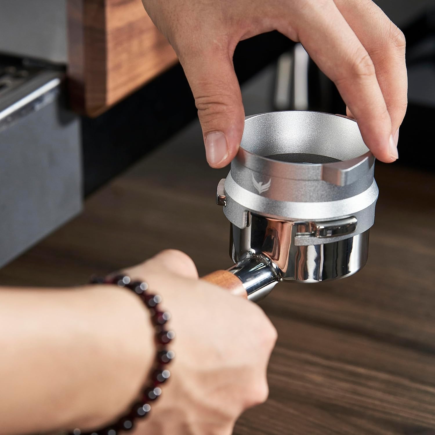 51mm Koffiedoseerring Met Puck Screen - Espresso Doseertrechter Aluminium Voor Precise Vulling
