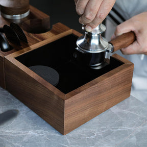 KNODOS Walnut Knock Box and Tamp Stand - Sigma Coffee UK