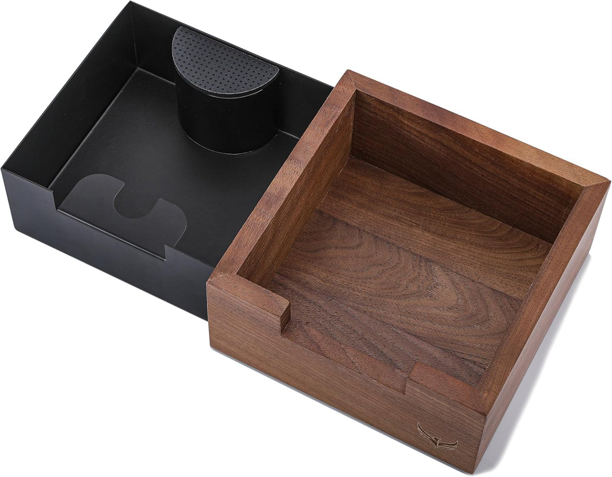KNODOS Walnut Knock Box and Tamp Stand - Sigma Coffee UK