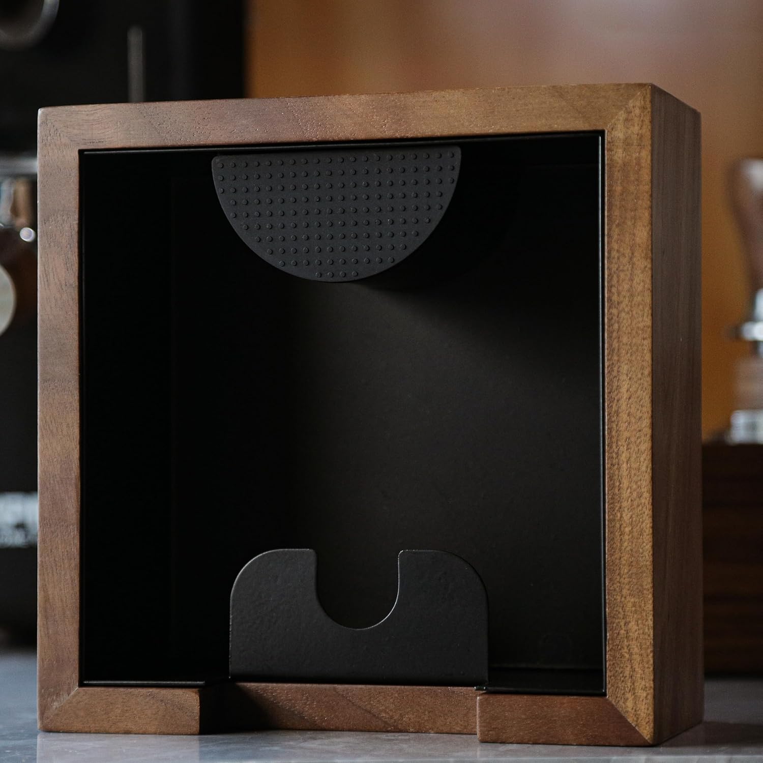 KNODOS Walnut Knock Box and Tamp Stand