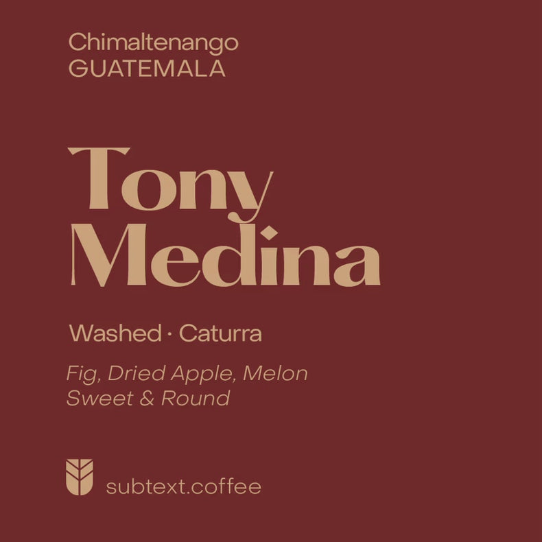 Subtext Coffee - Tony Medina Washed Caturra Espresso | Guatemala