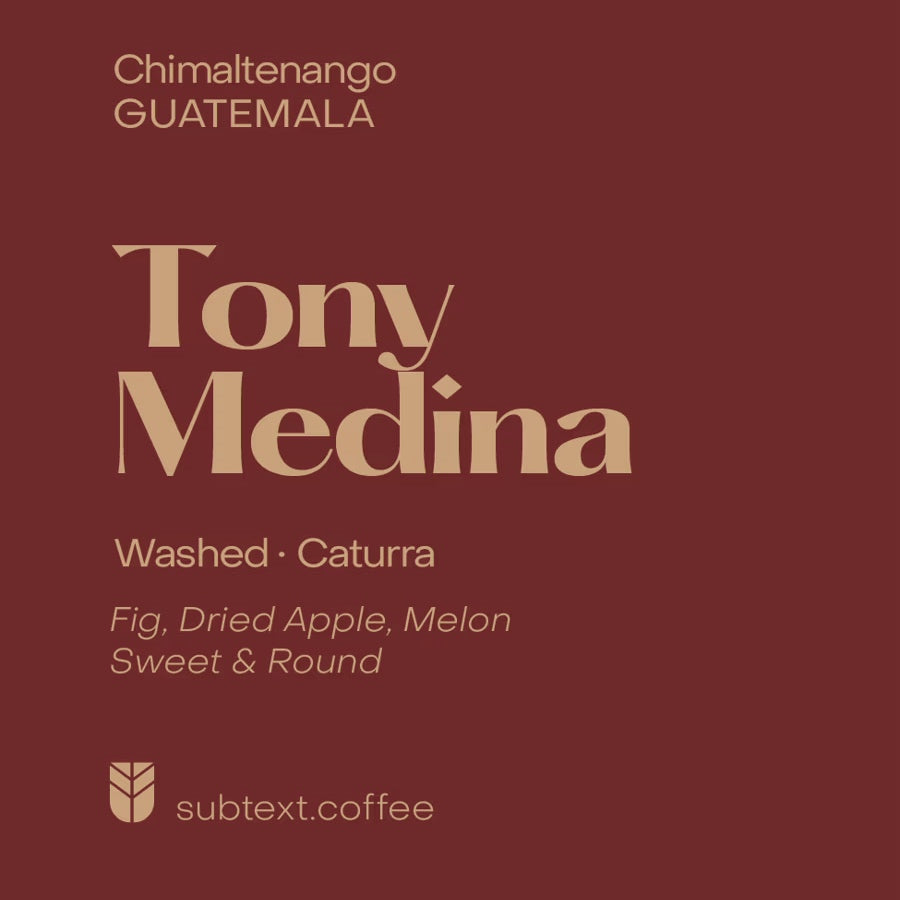 Subtext Coffee - Tony Medina Washed Caturra Espresso | Guatemala