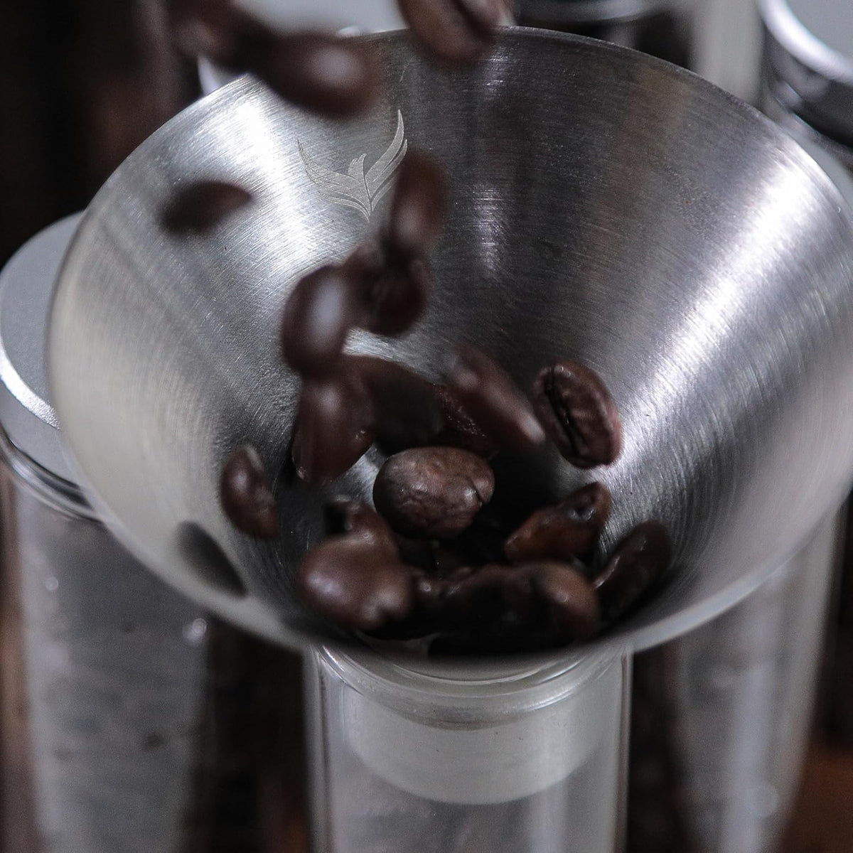 Knodos Valved Single Dose Bean Cellar with Wooden Display Rack - Sigma Coffee UK