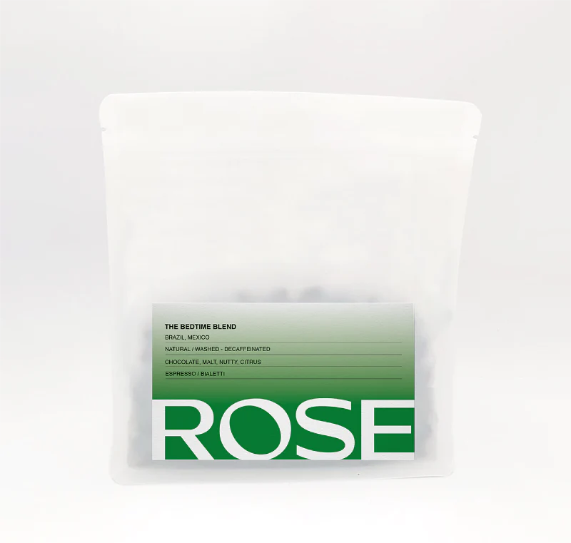 Rose Coffee Roasters - The Bedtime Blend 2.0 - Decaf Espresso Blend