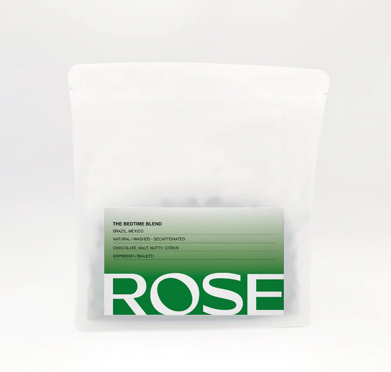 Rose Coffee Roasters - The Bedtime Blend 2.0 - Decaf Espresso Blend
