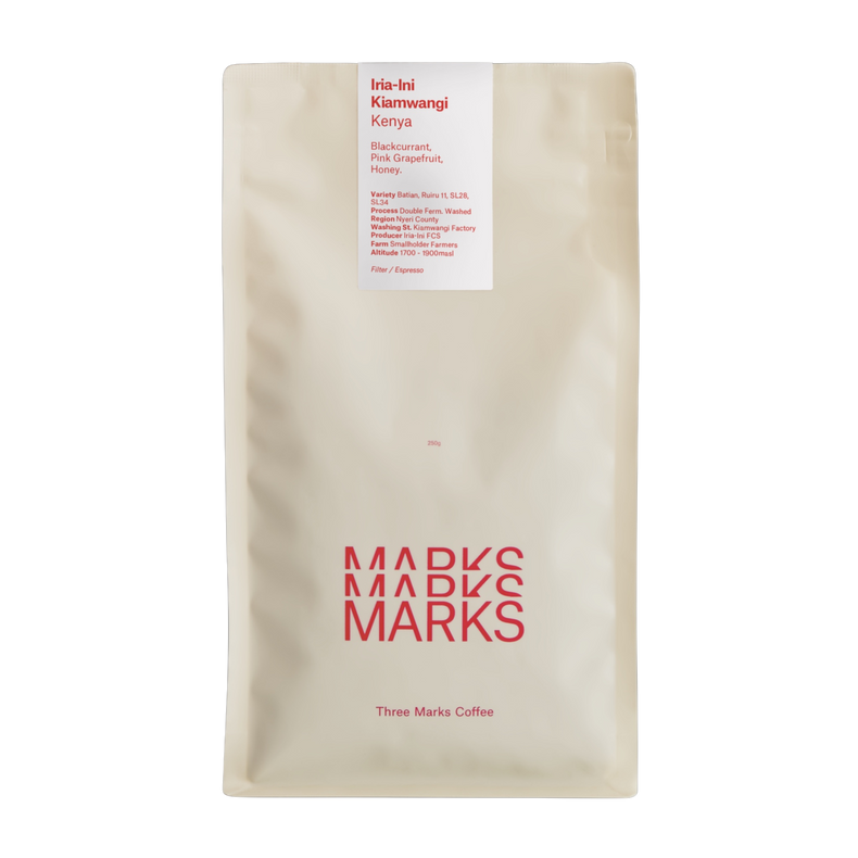 Three Marks Coffee - Iria‑Ini Kiamwangi Dbl Fermentation Washed | Kenya