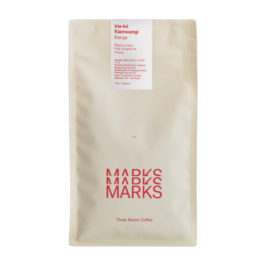 Three Marks Coffee - Iria‑Ini Kiamwangi Dbl Fermentation Washed | Kenya