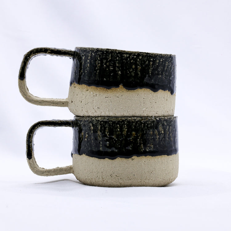 Bluvio Grande Handmade Milled Stoneware Big Ceramic Mug - Sigma Coffee UK