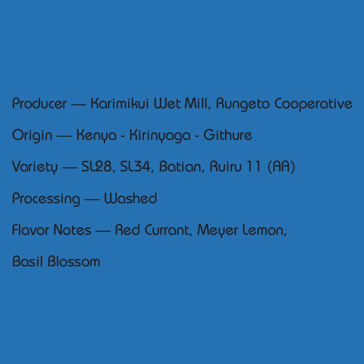 Mirra Coffee - Karimikui AA SL28, SL34, Ruiru 11 & Batian Washed | Kenya