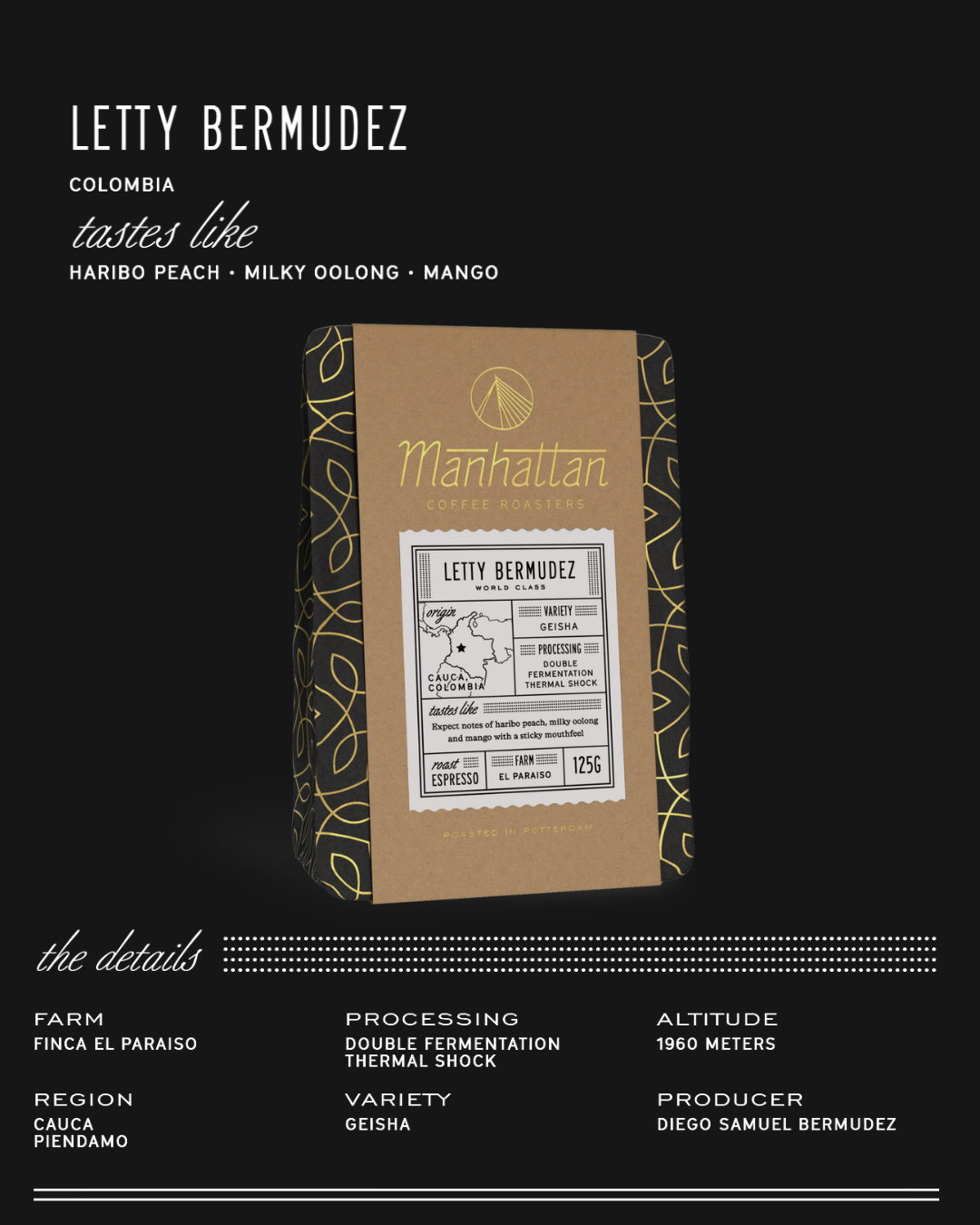 Manhattan Roasters - Gesha - Colombia, Letty Bermudez - Sigma Coffee UK