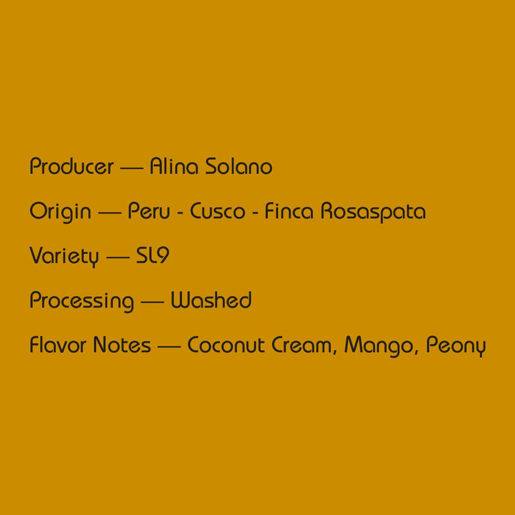Mirra Coffee - Alina Solano Washed SL9 | Peru