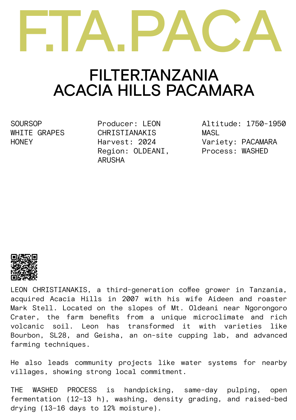 Nomad - Filter, Tanzania, Acacia Hills - Washed Pacamara