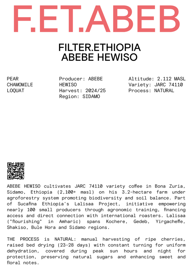 Nomad - Filter, Ethiopia - Abebe Hewiso - Natural 74110