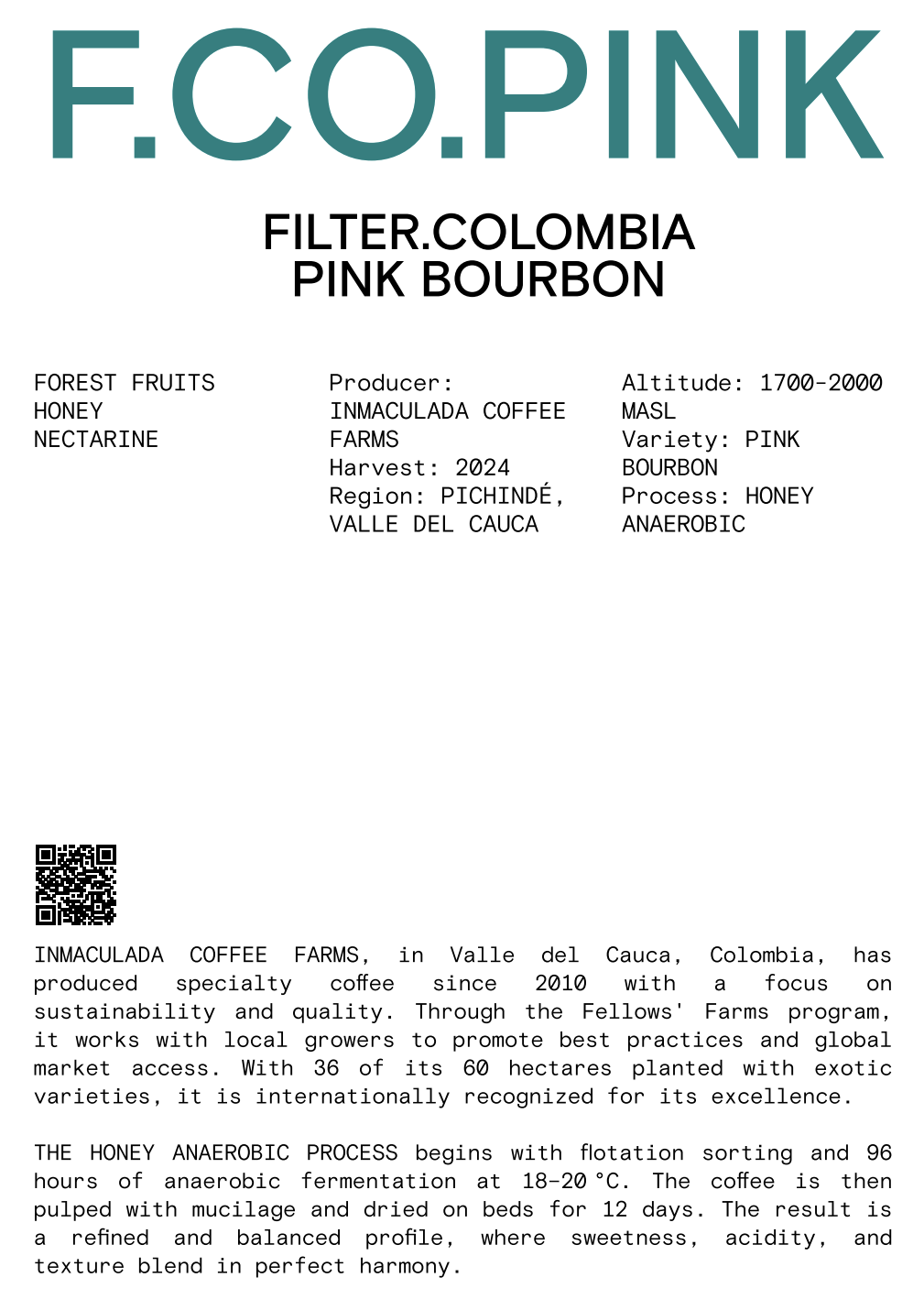 Nomad - Filter, Colombia Pink Bourbon - Sigma Coffee UK