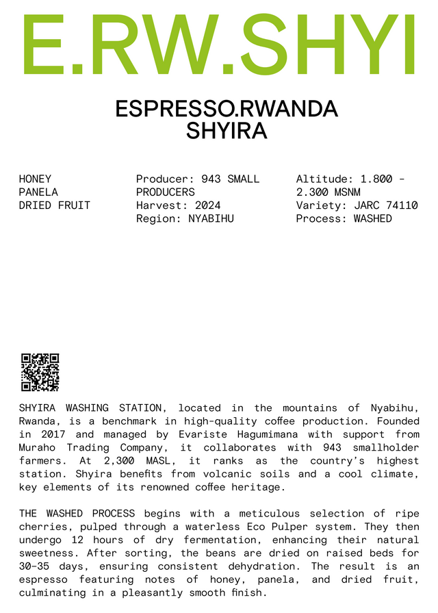 Nomad - Espresso, Rwanda - Shyira - Washed Red Bourbon