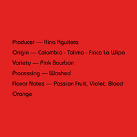 Mirra - Rina Aguilera, Washed Pink Bourbon | Colombia