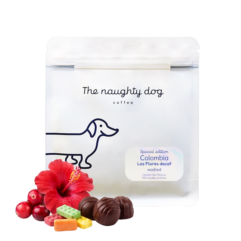 The Naughty Dog - Las Flores Pink Bourbon Anaerobic Washed Decaf | Colombia