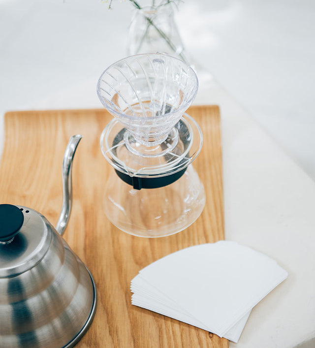 Hario V60 Coffee Dripper Set - Transparent lifestyle shot