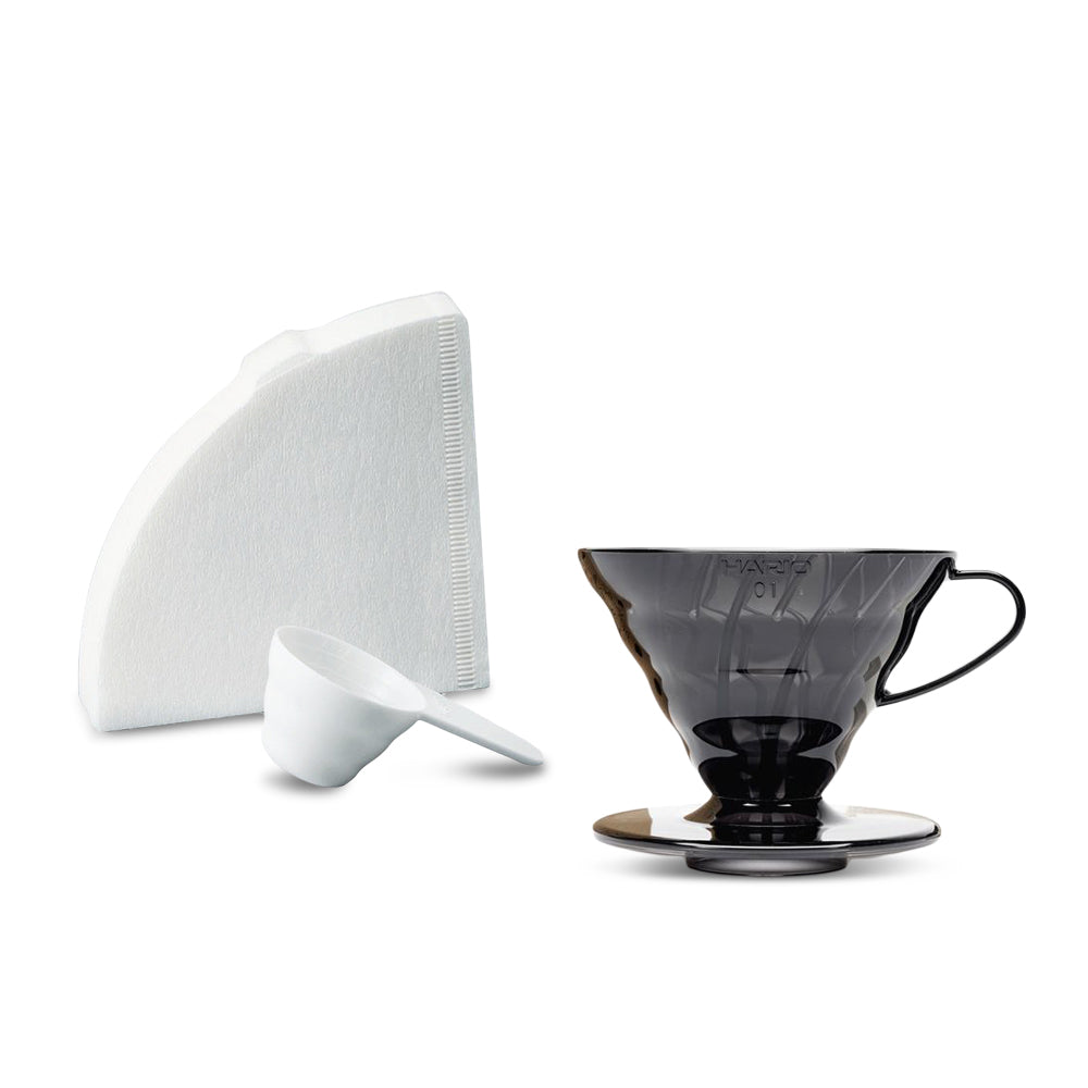Hario V60 Coffee Dripper Set - Transparent Black
