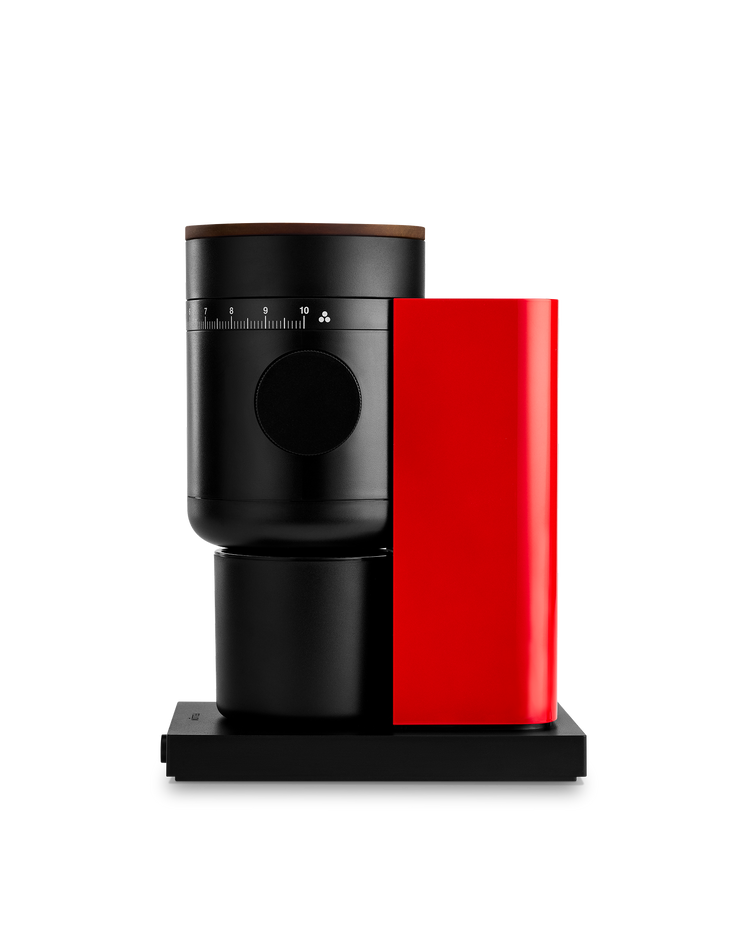 Fellow Opus 2 Conical Burr Grinder – Cherry Red + Walnut