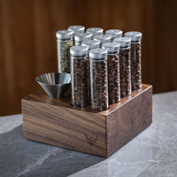 Knodos Valved Single Dose Bean Cellar with Wooden Display Rack