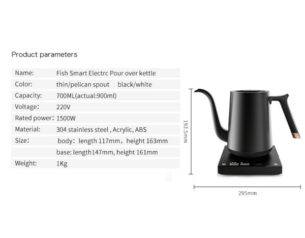 Timemore Fish Smart Pour-Over Kettle - Sigma Coffee UK